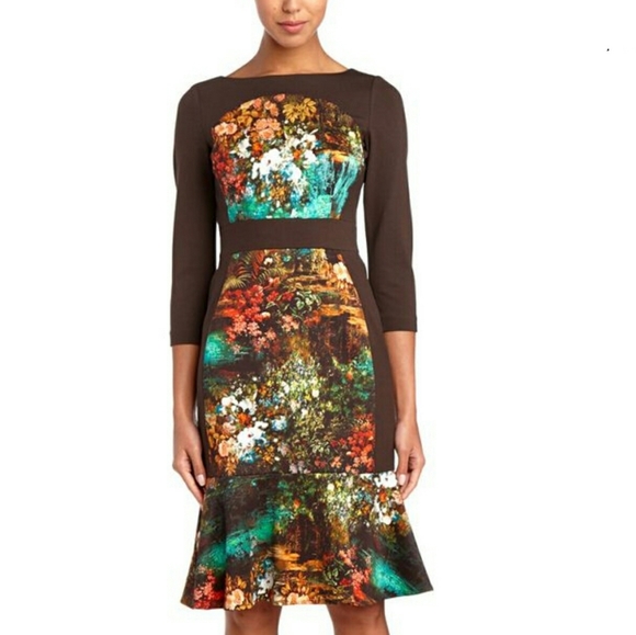 TERI JON BY RICKIE FREEMAN Floral Print Knee-Length Dress - Picture 2 of 11